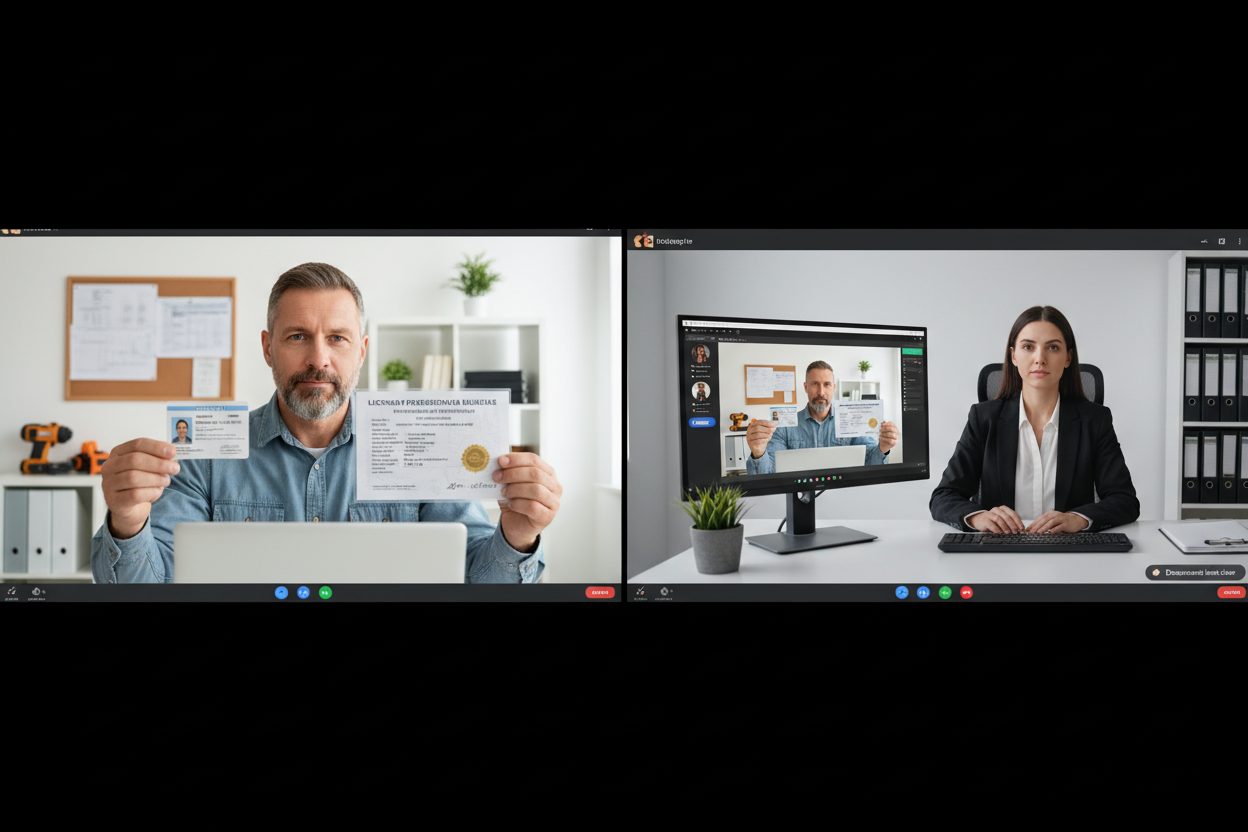 contactor verification via Google Meet