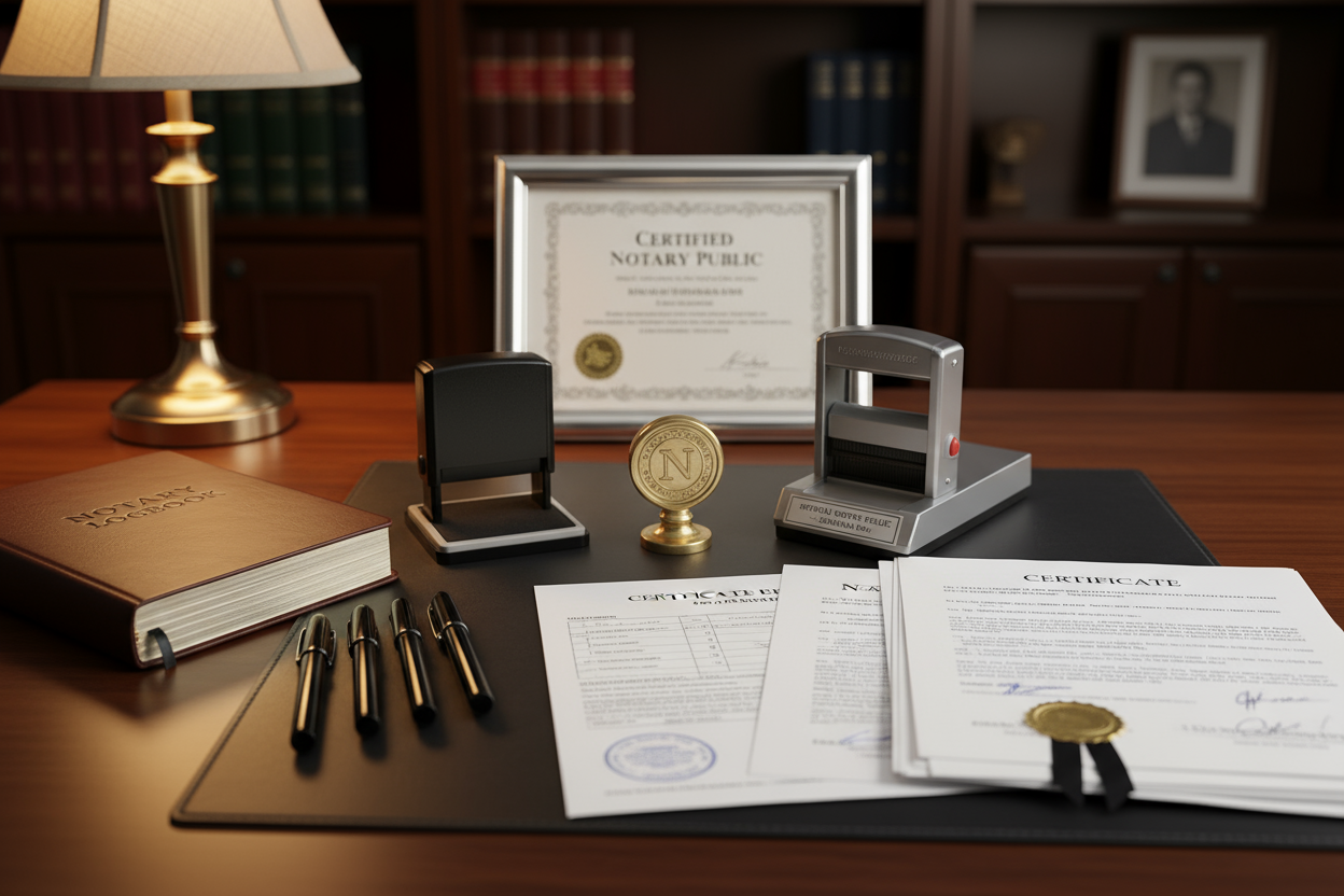 Desk with Notary Tools